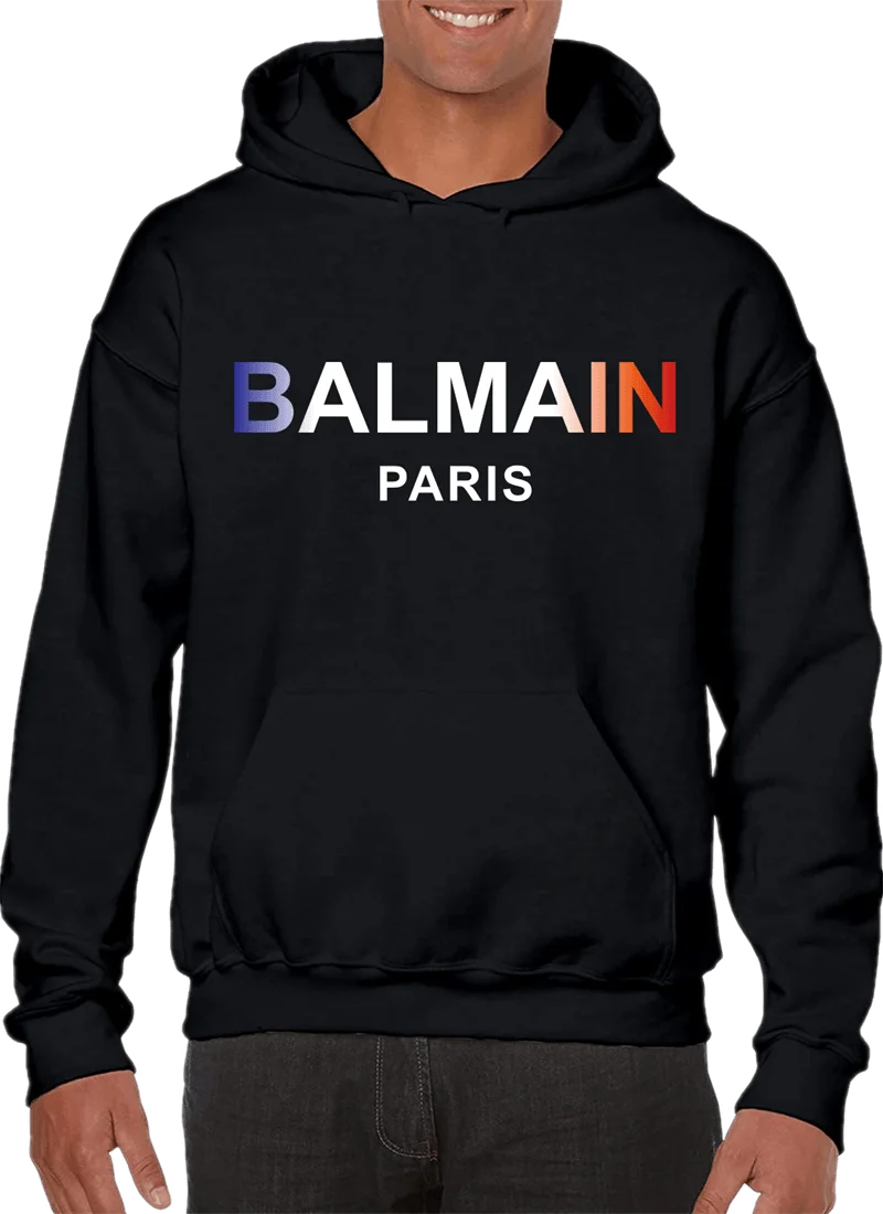 

Balmain Print Cotton Spring Autumn Men's And Women's Unisex Hoodie Sweatshirts