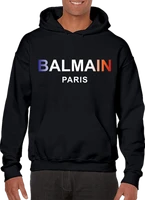 balmain print cotton spring autumn mens and womens unisex hoodie sweatshirts