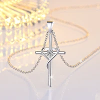 simple glossy cross shape necklace pendant mens and womens jewelry light luxury clavicle chain accessories men stainless steel