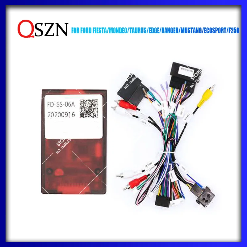 

QSZN Wiring Harness Canbus Box Decoder For FORD Fiesta/MONDEO/Taurus/Edge/RANGER/Mustang/Ecosport Car Radio Power Cable Adapter