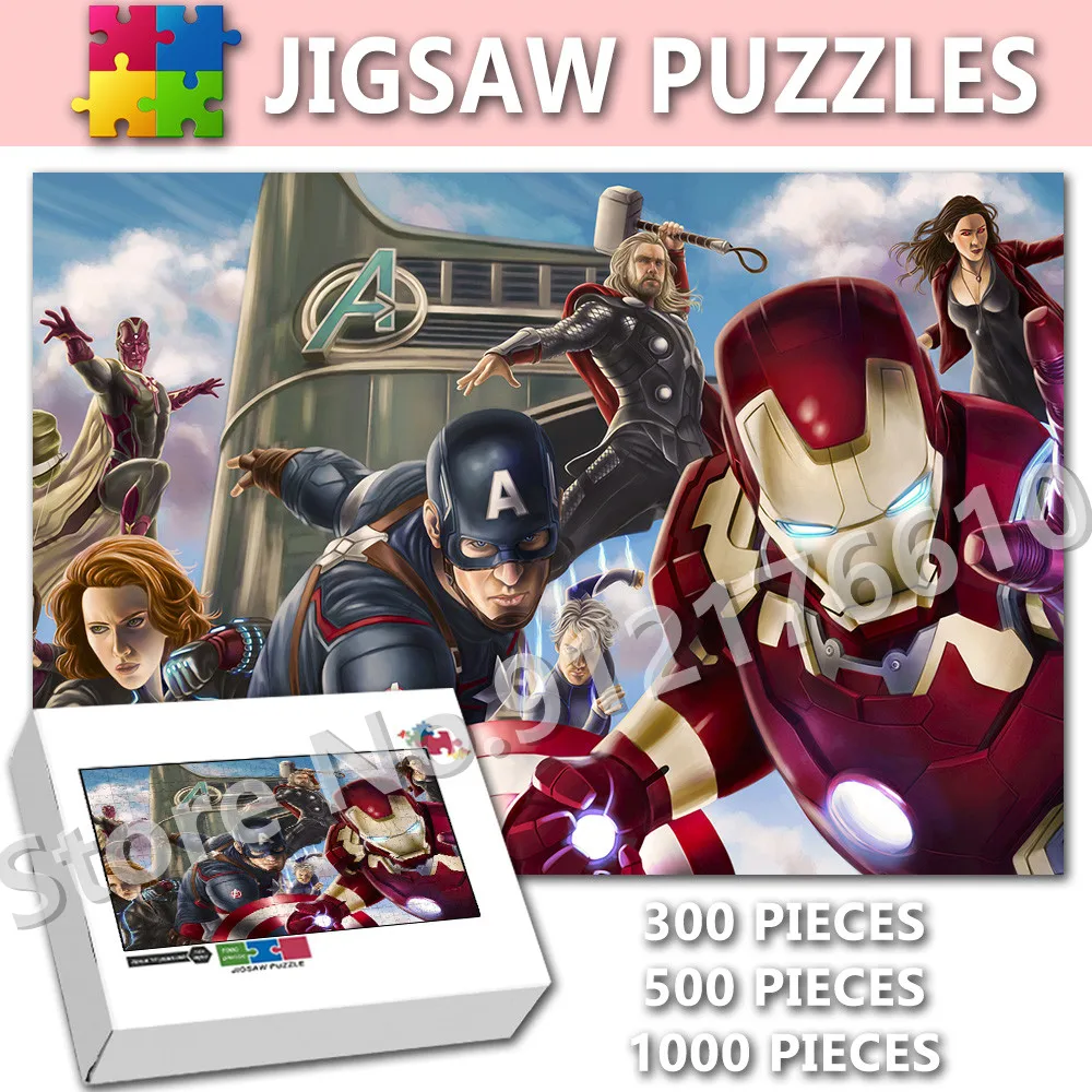 

Marvel The Avengers Jigsaw Puzzle Superhero Cartoon Comic Venom Hulk Spiderman Iron Man 1000Pcs Puzzles Adult Decompression Toys