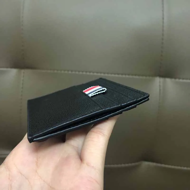Classic TB Card Holder Fashion Brand Concise Black Leather Fashion ID Credit Card Wallet High Quality Business Card Holder