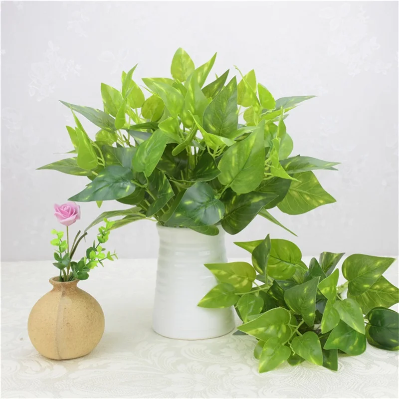

Green Artificial Plants Leaves Green Radish Leaves Simulation Turtle Back Leaf Wedding Home Garden Decoration Photography Props