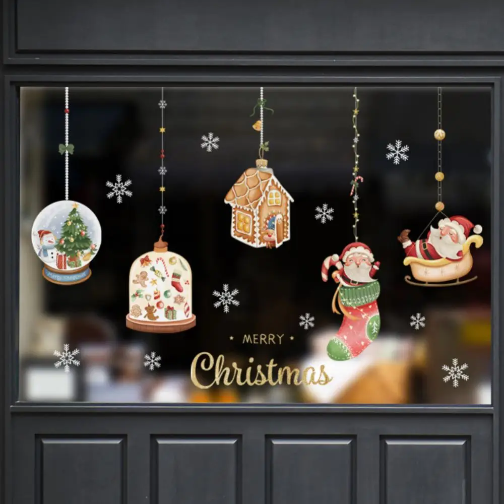 1 ~ 10 шт. стеклянная наклейка с рисунком деда мороза рождественской елки