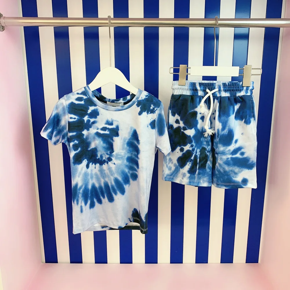 

Эксклюзивная одежда для маленьких мальчиков 2022, летняя дизайнерская детская одежда, Детский костюм с коротким рукавом, хлопковая Футболка ...