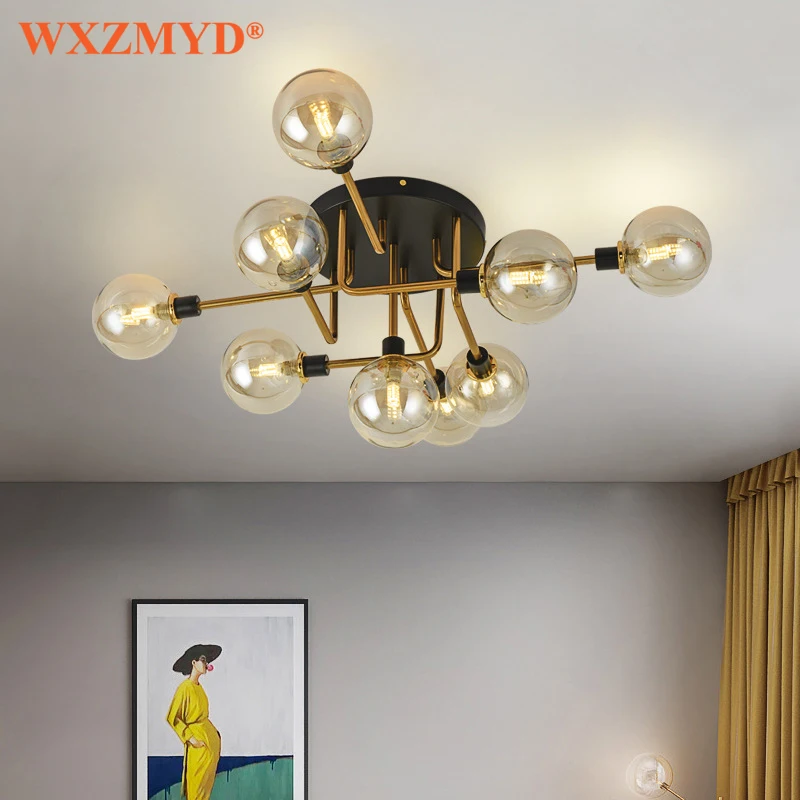 

Modern Led Ceiling Lamp Glass Ball Nordic Living Dining Bedroom Restaurant Decoration Kitchen Lighting Lights Fixture Luminaire