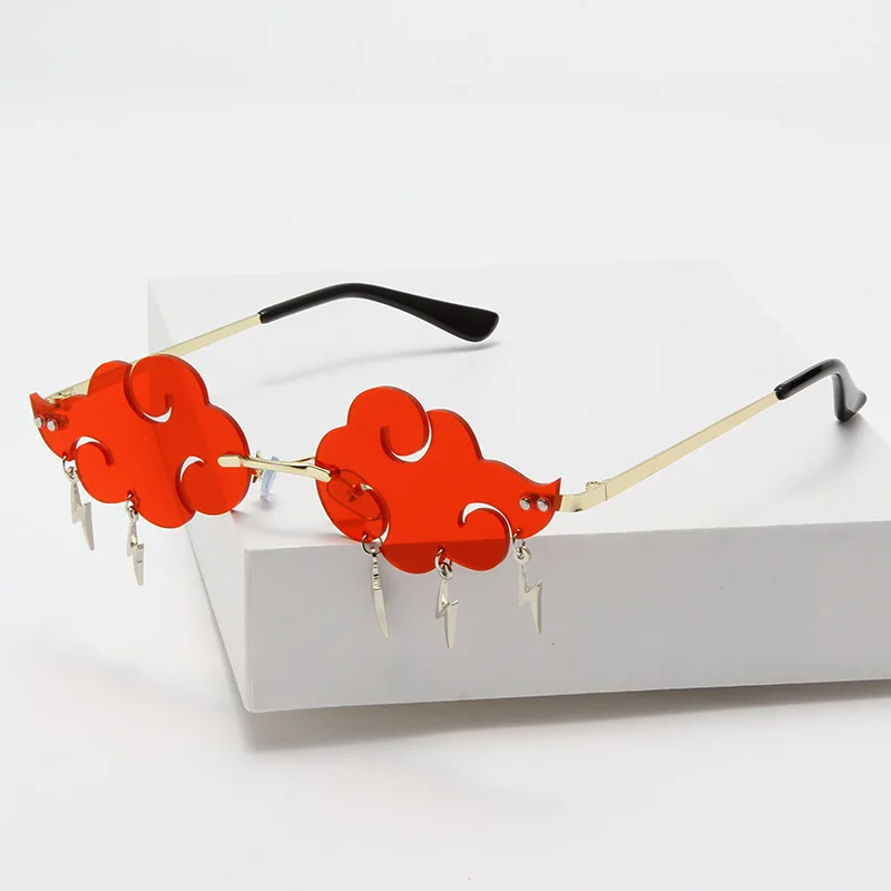 

Anime Ninja Lightning Red Cloud Akatsuki Cosplay Sunglasses Personality Retro Fashion Trend Street Sunglasses Props Accessories