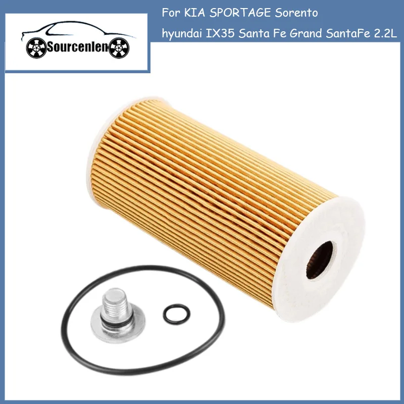 

Oil filter for KIA SPORTAGE Sorento hyundai IX35 Santa Fe Grand SantaFe 2.2L 263202f000 26320-2F000 26320-2F100