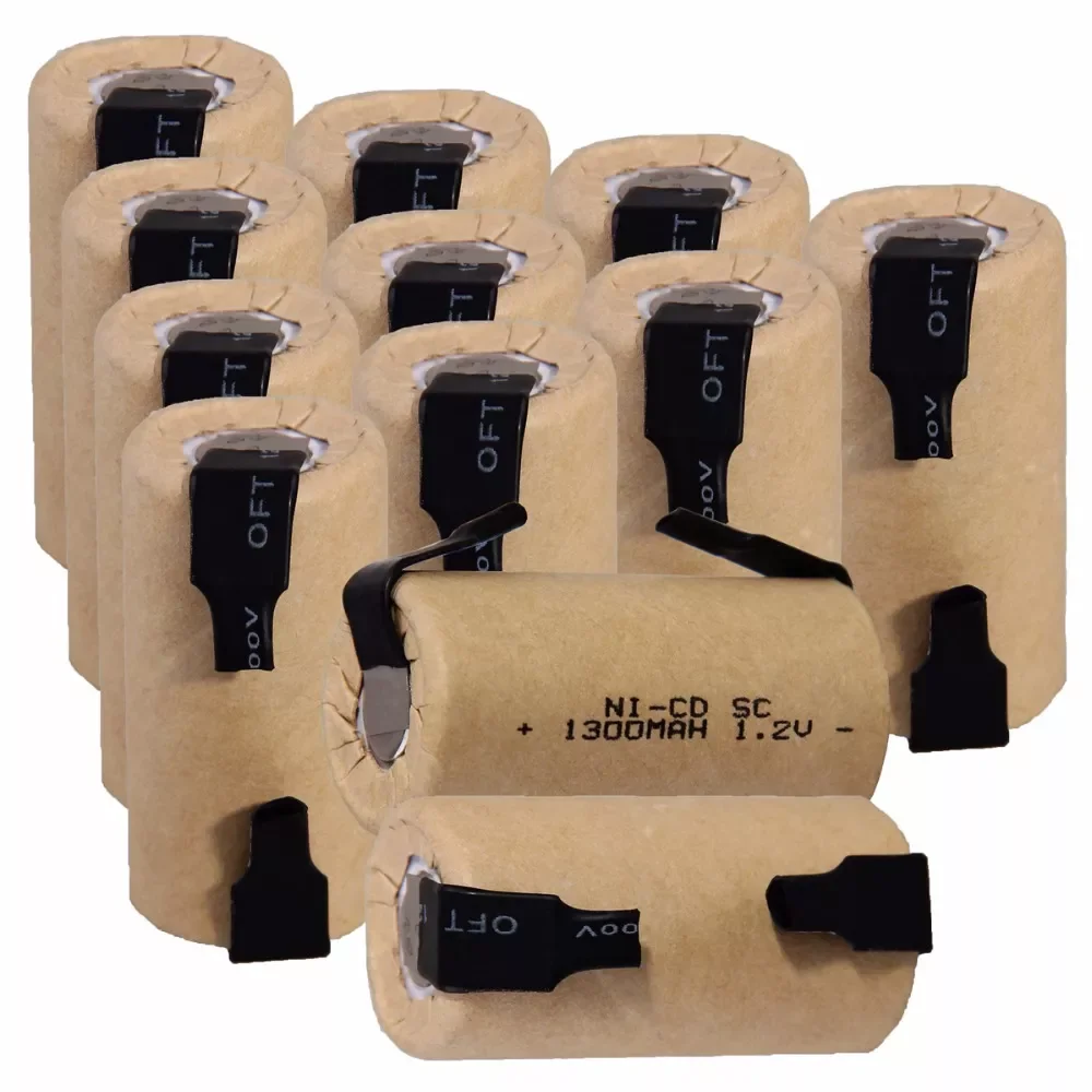 

NEW 12 pcs SC 1300mah 1.2v battery NICD rechargeable batteries for electric screwdriver drill 4.25cm*2.2cm for power tools