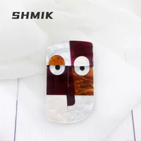 colorful asymmetric human face brooch badge for women acrylic abstract cute cartoon brooches friends gift jewelry
