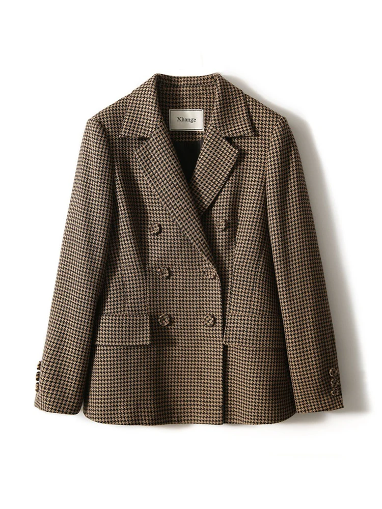 Xiaoxiaohan Pavilion осенне-зимний акцент флисовая верхняя одежда с узором гусиные лапки