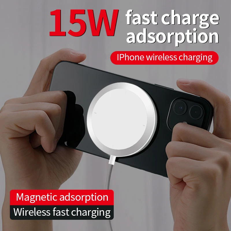 Najtaniej Bezprzewodowa ładowarka Samochodowa 15W Dla IPhone 12Pro Max Szybka ładowarka Qi Stojak Na Telefon Macsafe Uchwyt Na Biurko Dla Magsafe