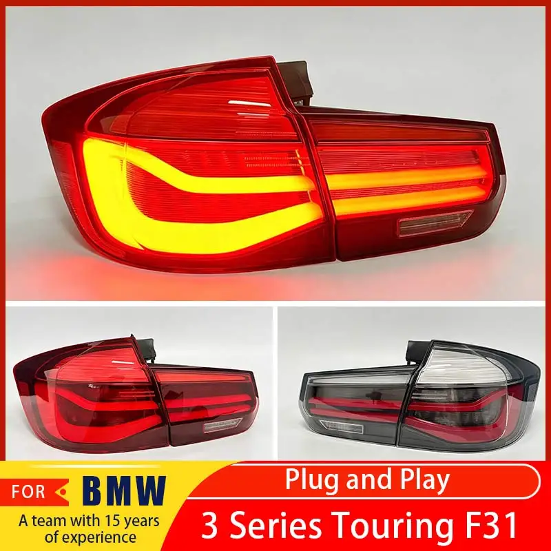 Фото Подходит для BMW 3 серии Touring F31 LCI 2013-2019, светодиодные задние фонари с динамическими указателями поворота и фонарями заднего хода, установка по принципу plug and play. №1