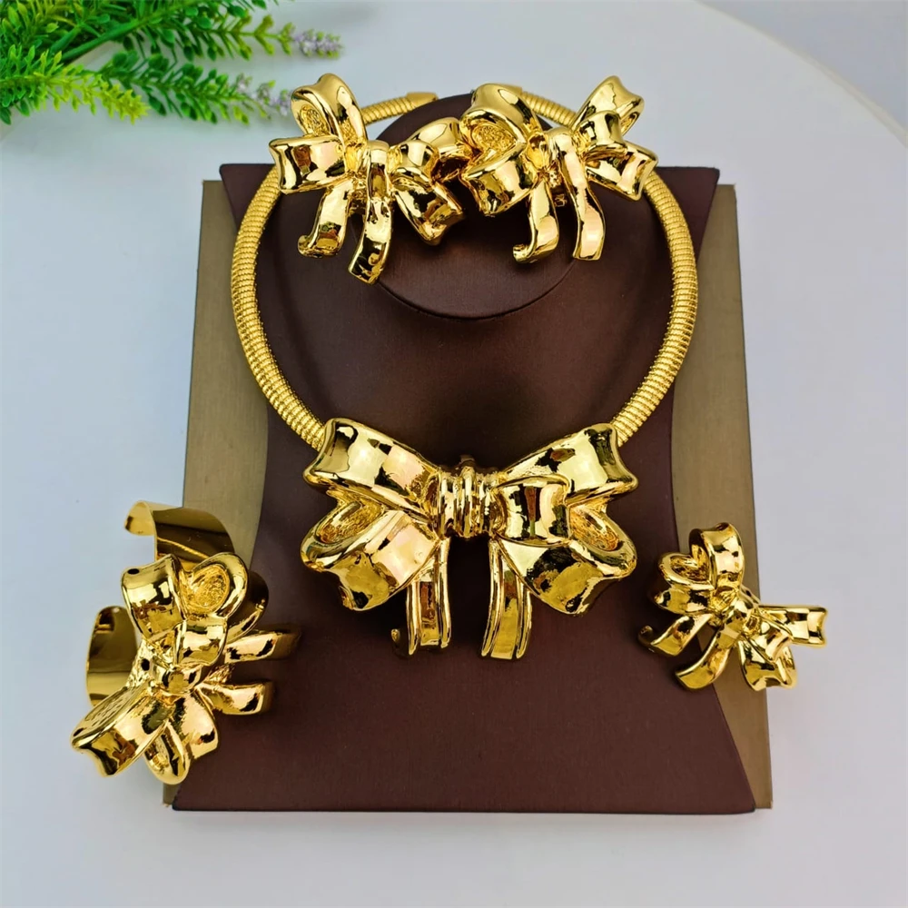 Женский комплект украшений в итальянском стиле ожерелье и серьги