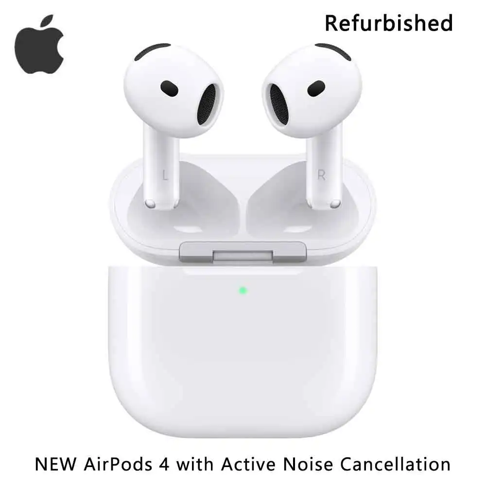 Фото Беспроводные наушники Apple AirPods 4, с активным шумоподавлением, адаптивное аудио, режим прозрачности, космическое аудио, беспроводная зарядка №1