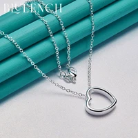 blueench 925 sterling silver heart peach cutout pendant 16 30 inch chain necklace for women engagement fashion romantic jewelry