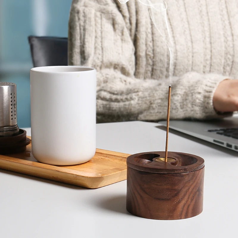 Porcelain Tea Maker Infuser Set Portable Teapot Chinese Gongfu with Sandalwood Incense Burner for Office Home Travel Gift |
