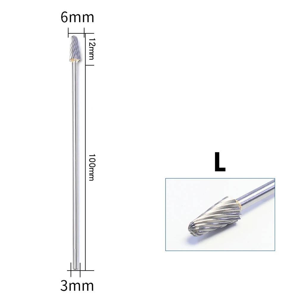 

Polish Tool Rotary Burrs 10Pcs 3x6x100mm Burrs Carbide Cut Engraving Files