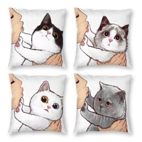 nordic ins wind kiss cat cushion cover 45x45cm decorative cushion cover for sofa home decor pillowcase