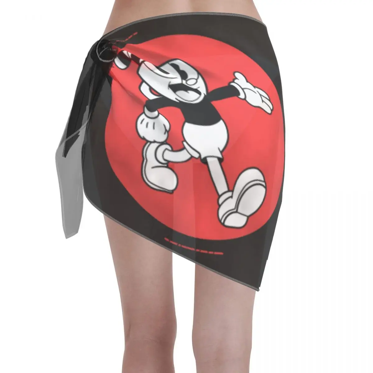 

Сексуальные женщины Cuphead Don't Deal With The Devil, прозрачная купальная одежда, накидки, юбка Mugman, бикини, накидка, короткая юбка