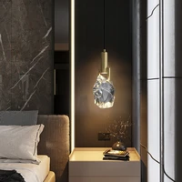 modern minimalist dining room chandelier light luxury crystal bedroom bedside lamp personality bar led all copper chandelier
