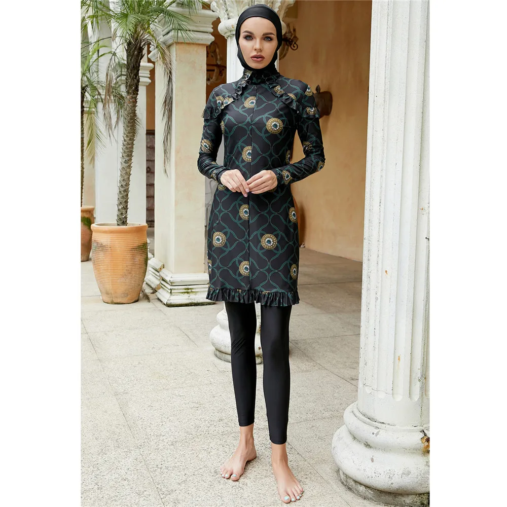 Burkini стандартное Макси-платье с полной накидкой принтом ислама Майо Буркини Abaya