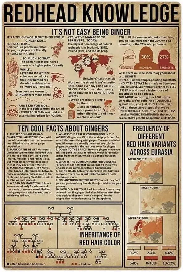 FEBIOAW Redhead Знания Оловянная вывеска Популярная наука Плакат Школа Ферма Сад