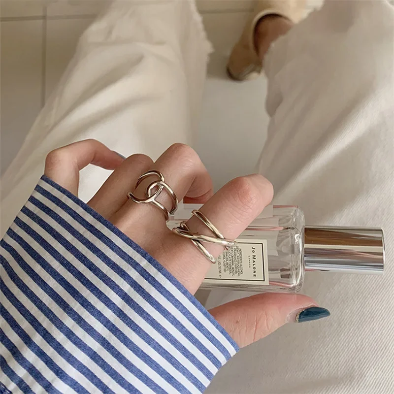 Винтажное корейское кольцо из серебра 925 пробы женское европейское простое