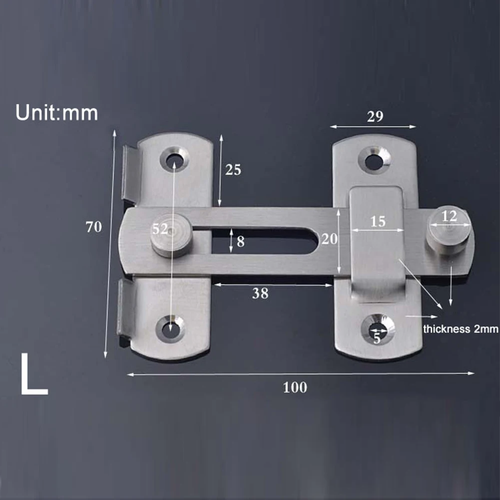 

Durable Solid Stainless Steel Home Bathroom Easy Install Hardware Anti Theft Safety Sliding Door Bolt