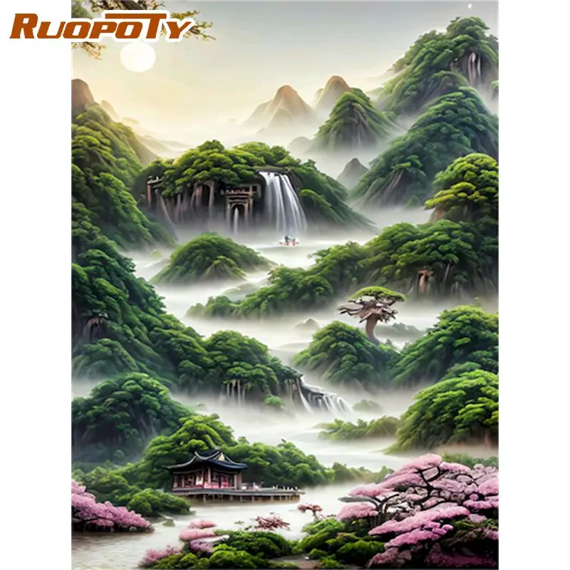 

RUOPOTY Classic Painting By Number Nature Scenery Full Kits Gift Painting By Number Painting For Friends Home Decor