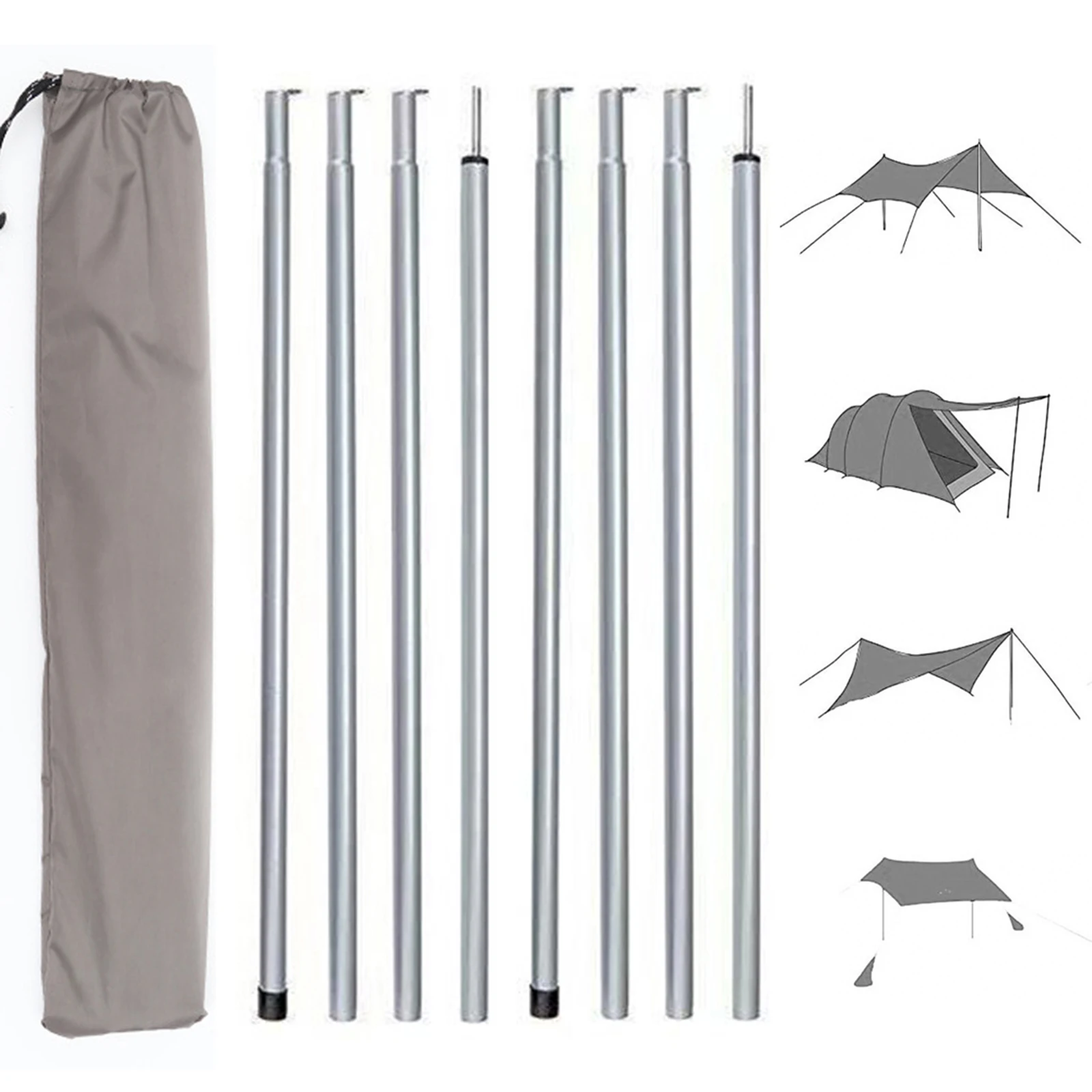 Support Rods Kits Hot Sale Iron Sun Shelter Pole Flexible Combination Options Outdoor Tent Rods Canopy Tarp Poles