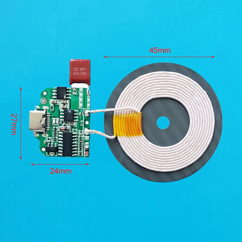 

15W Qi Fast Wireless Charger Module Transmitter With Box PCBA Circuit Board Coil DIY Type-c Port