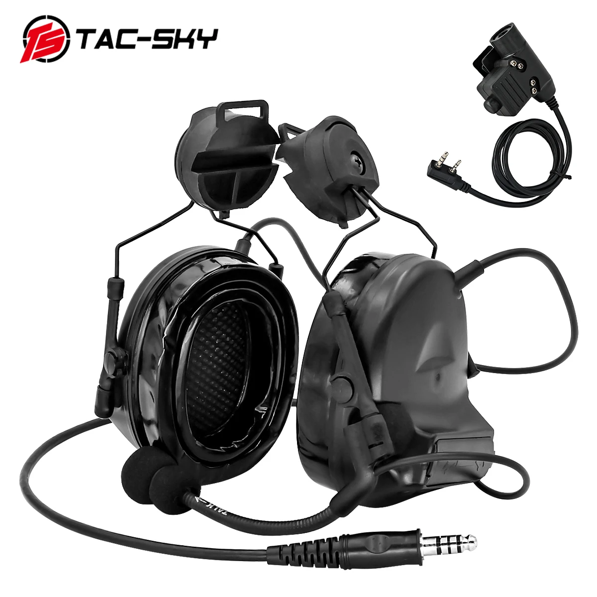 TAC-SKY Tactical Headset COMTAC II Helmet Bracket Airsoft Headset Noise Reduction Hearing Protection Shooting Headphone