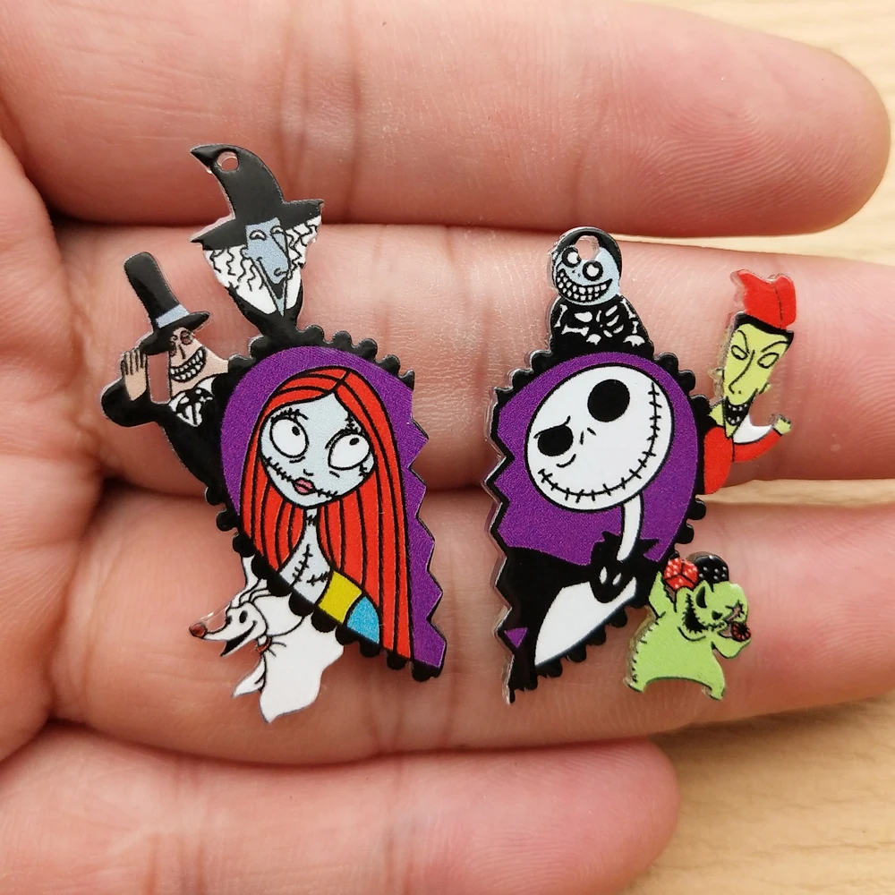 10 шт. акриловые подвески в виде сердца на Хэллоуин