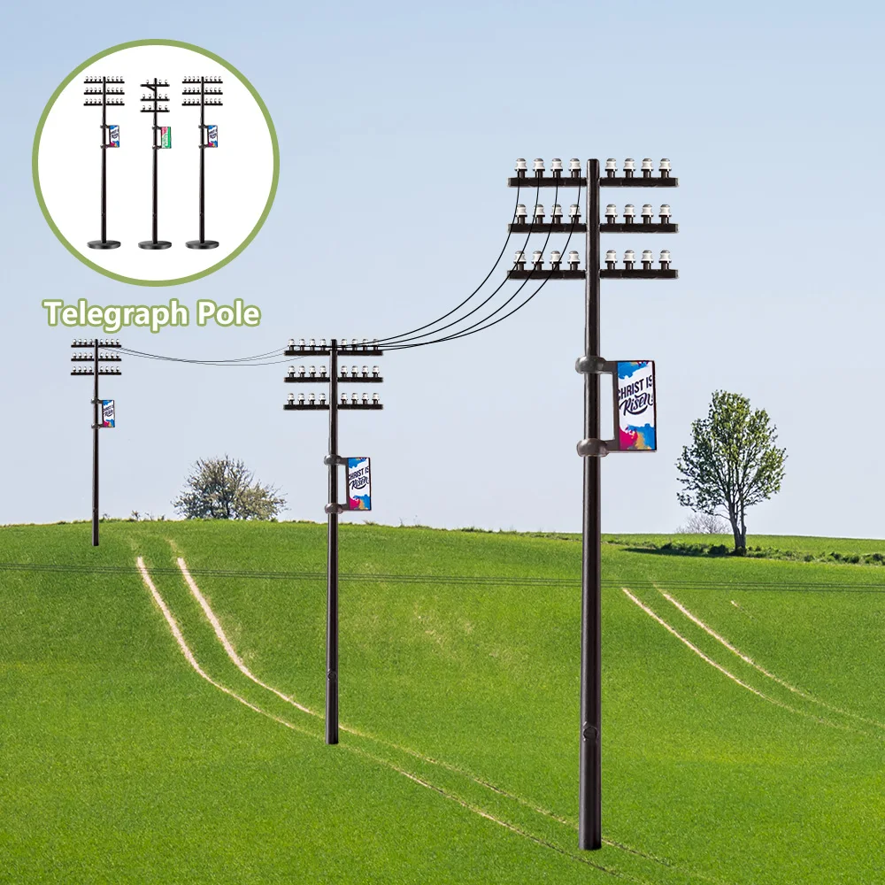 

Simulation Telephone Poles Model Miniature Plastic DIY Material Architecture Dioramas For Scale 1:87 1:150 Railway Train Layout
