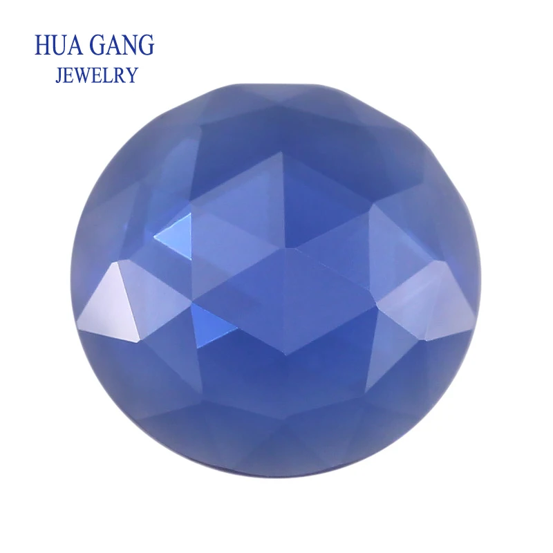 

8mm #A475 Nano Stone Round Brilliant Cut Synthetic Gems Flat Bottom Checkerboard Cut Loose Nano Stone For Jewelry