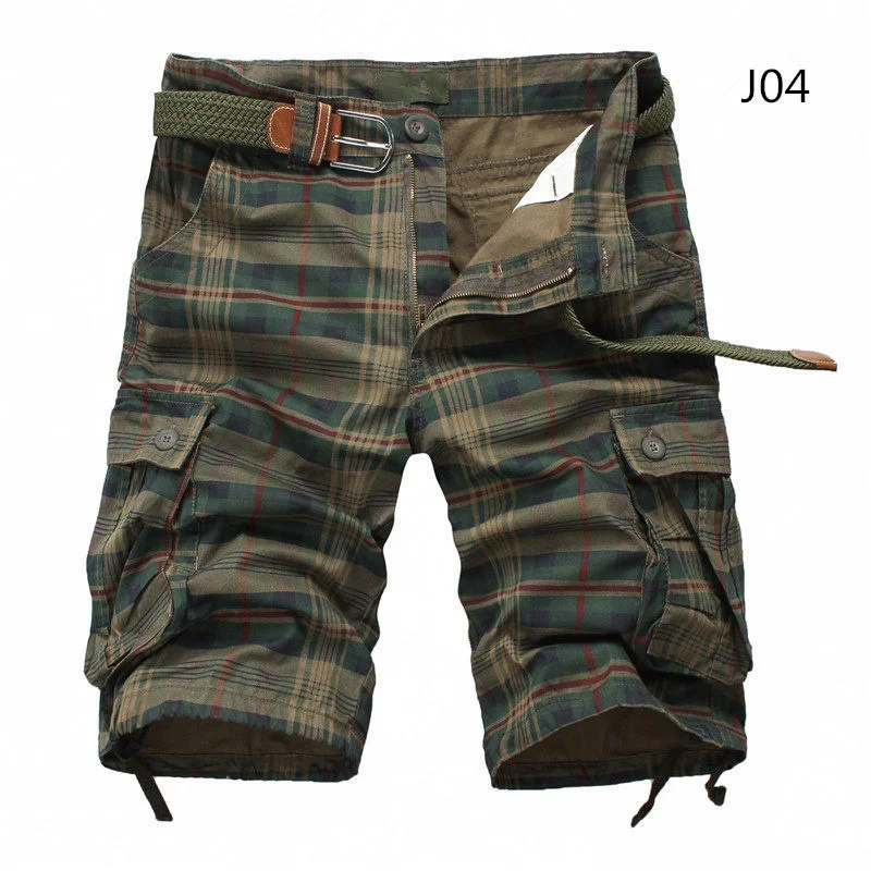 

Men Shorts Plaid Beach Shorts Summer Mens Casual Camo Camouflage Shorts Military Short Pants Male Bermuda Cargo Overalls