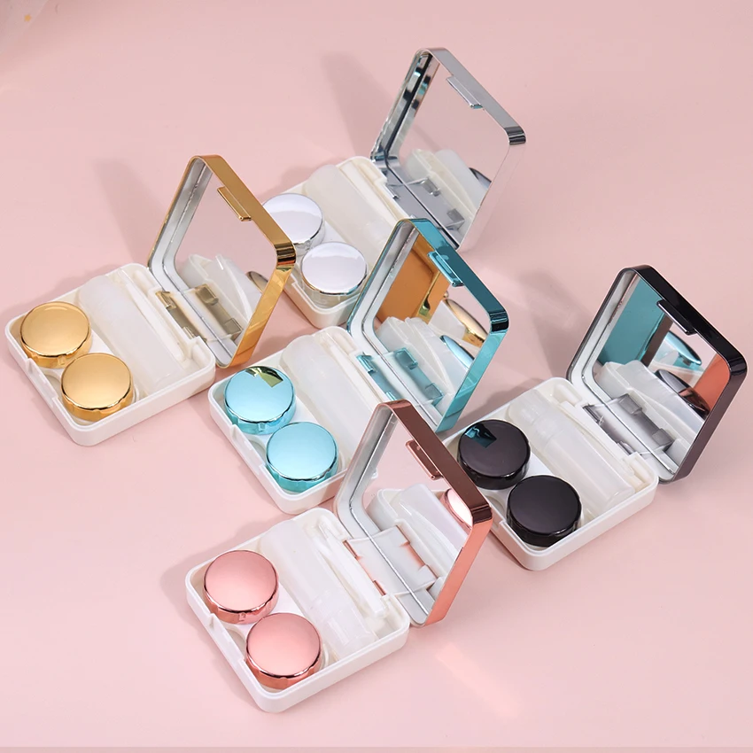 

Contact Lens Case Square Travel Portable Solid Color Lens Cover Container Beauty Pupil Storage Soaking Box Eyewear Accessories