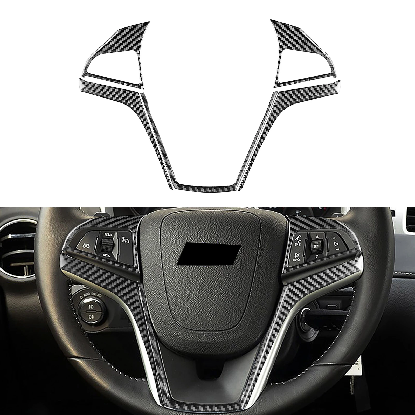 

5pcs/set Decorative Cover Carbon Fiber Style Trim Frame Sticker Fit For Chevrolet Auto Accessories