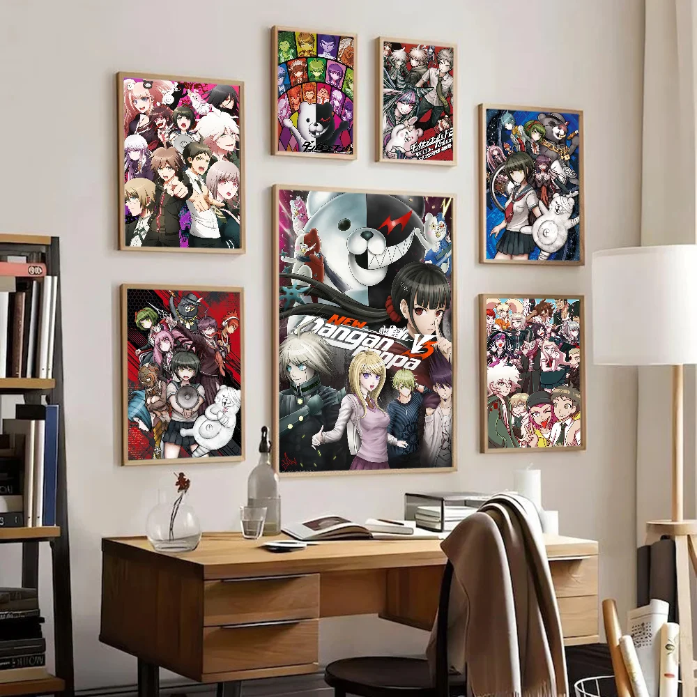 Anime Gmae Danganronpa Self-adhesive Art Poster Whitepaper Sticker DIY Room Bar Cafe Wall Decor