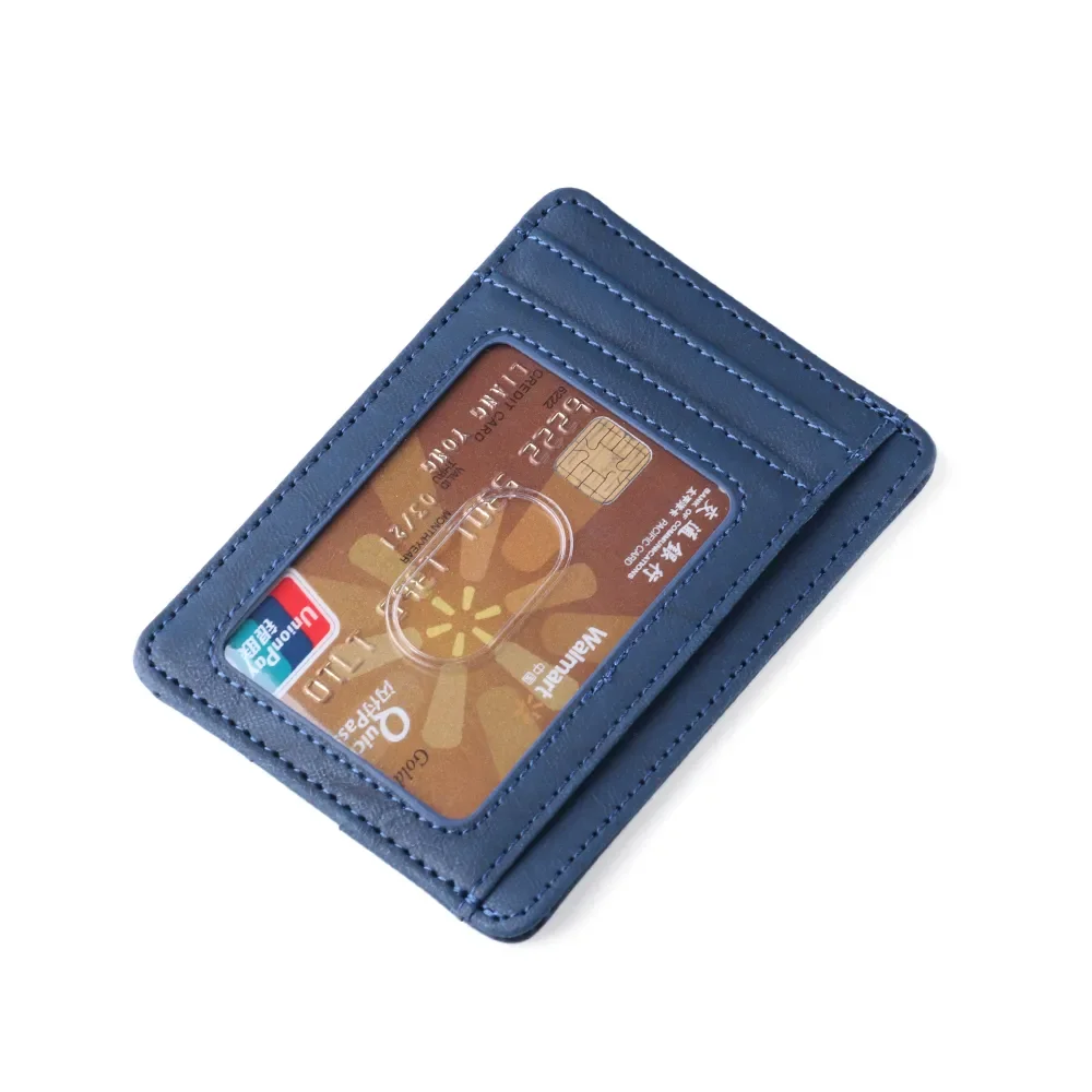 RFID Blocking Leather Wallet Credit ID Card Holder Purse Money Case for Men Women 2019 Fashion Bag 11.5x8x0.5cm