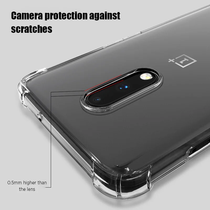 transparent phone case for oneplus 8 pro knockproof airbag soft tpu protective case for oneplus 6 6t 7 7t pro couque free global shipping
