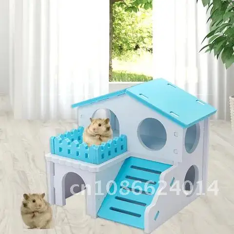 Домик для домашних животных хомяк с кроличьим гнездом лестница деревянная