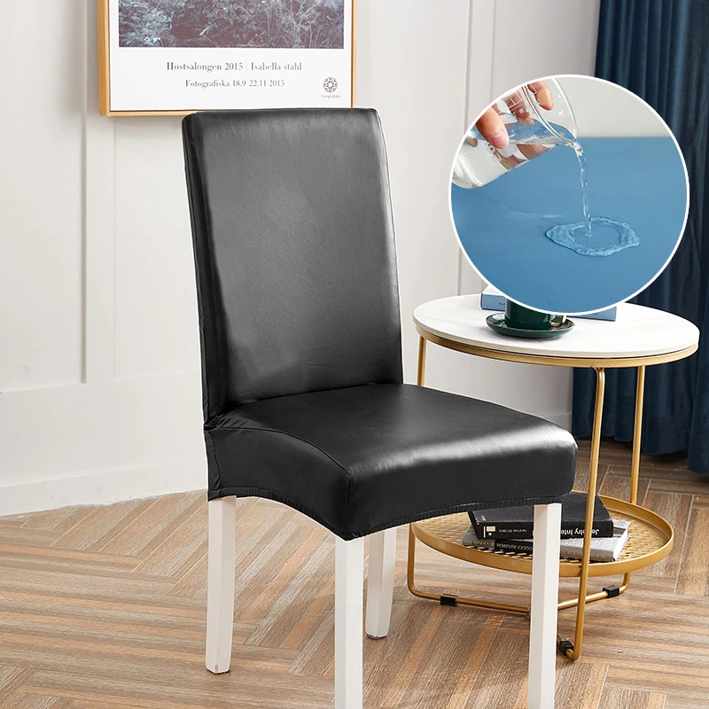 

Home Textile Waterproof Dining Room Chair Seat Cover Removable PU Washable Cushion Cover For Banquet Dining Chair