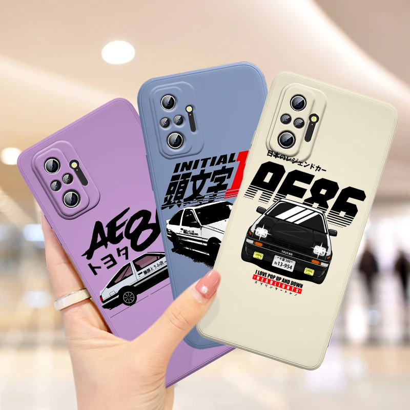 

Digital D retro racing car For Xiaomi Redmi Note 11 10 9S 9 9T 8 8T 7S 7 6 5 PRo Max 5G Liquid Silicone Phone Case Funda Capa