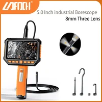 8mm Triple Lens Handheld Endoscope Camera with 5" IPS LCD Inspection Camera for Auto Air Conditioner Sewer Inspection