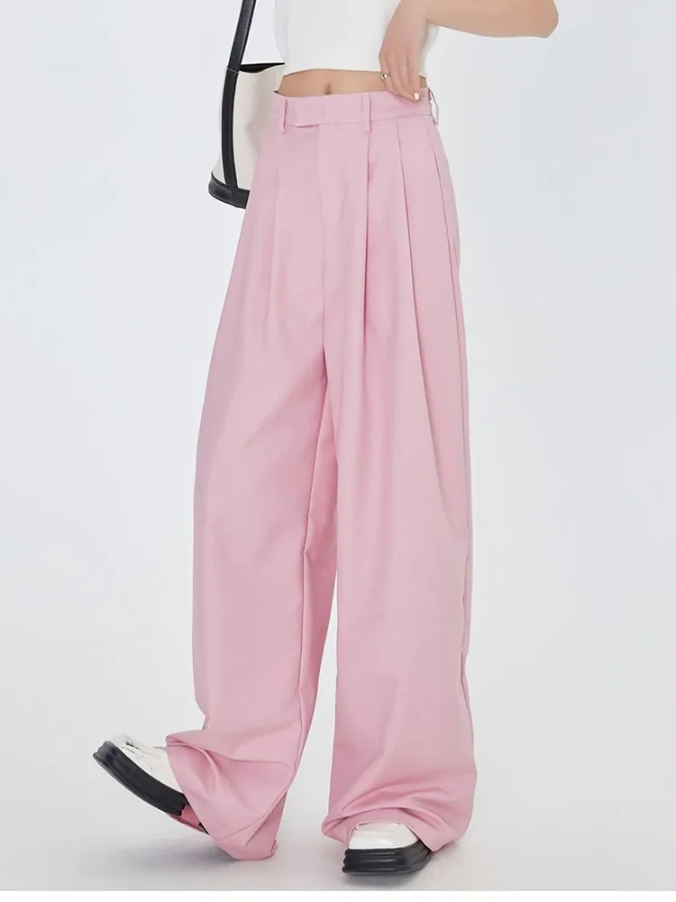 Элегантные однотонные Костюмные брюки XIZIHUPAN для женщин с высокой талией