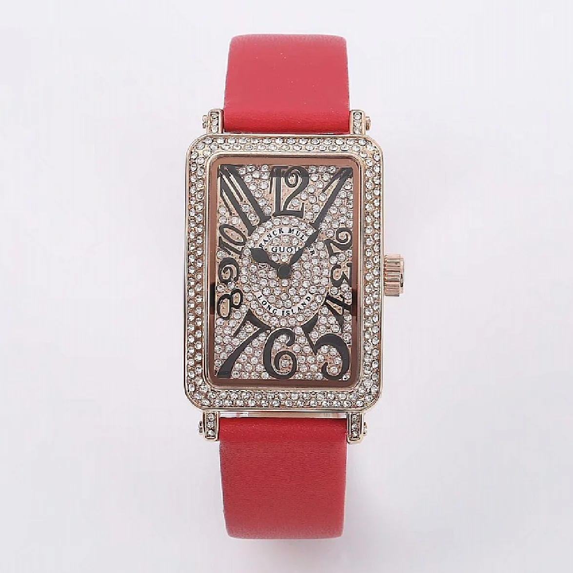 

2019 Watch Women's Brand Lady Crystal Bling Woman Women Wrist Watch Fashion Leather Rectangle Watches Clock Female Wristwatches