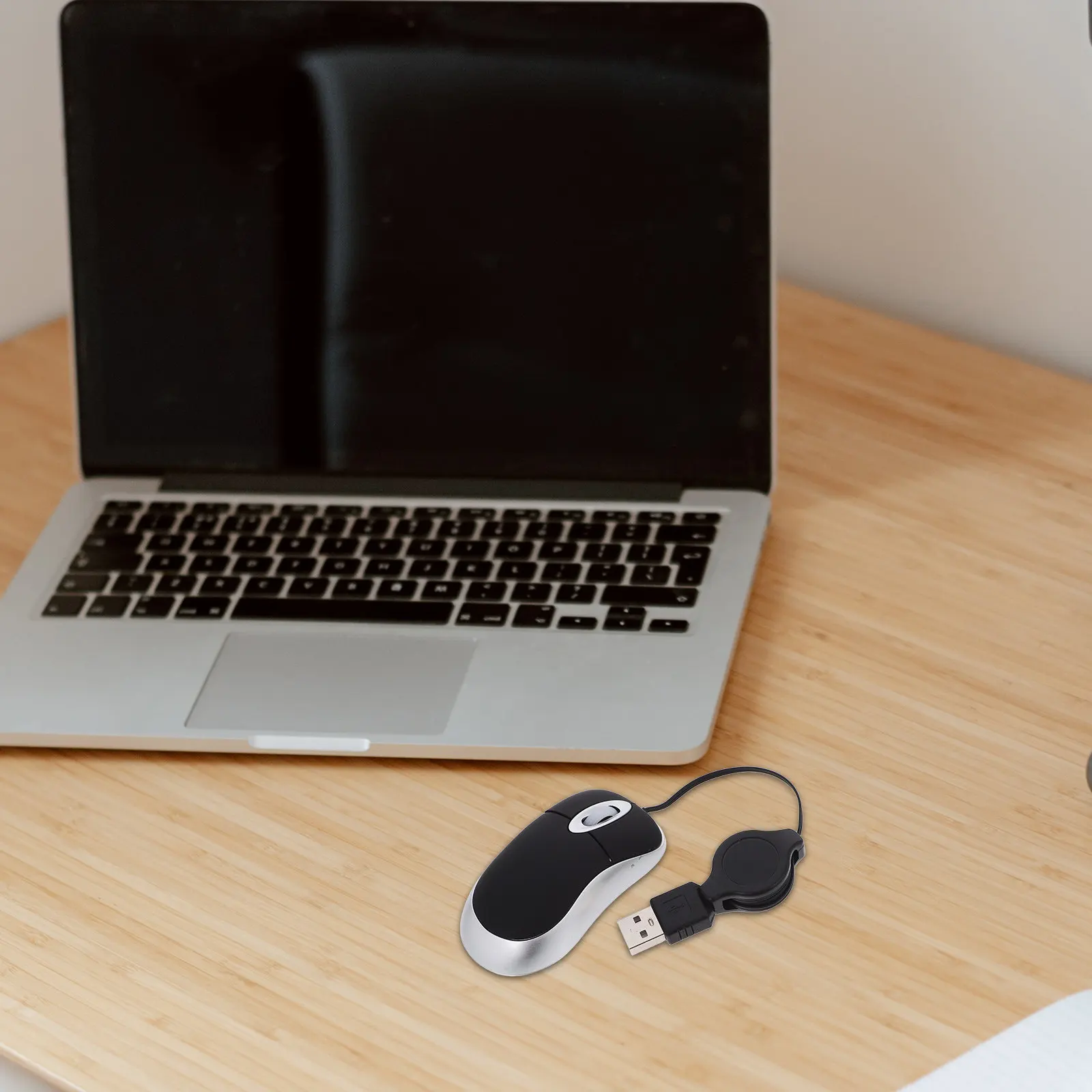 Фото Мини-USB телескопическая мышь, красная, портативная, проводная, оптическая, 1000DPI, бесшумная, для ноутбуков, настольных компьютеров, офисного использования №5