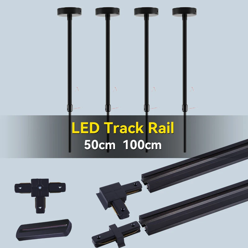Track Light Rail Set 2 Wire Lighting Fixture 0.5M 1M Spot Le